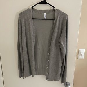 small grey button down cardigan